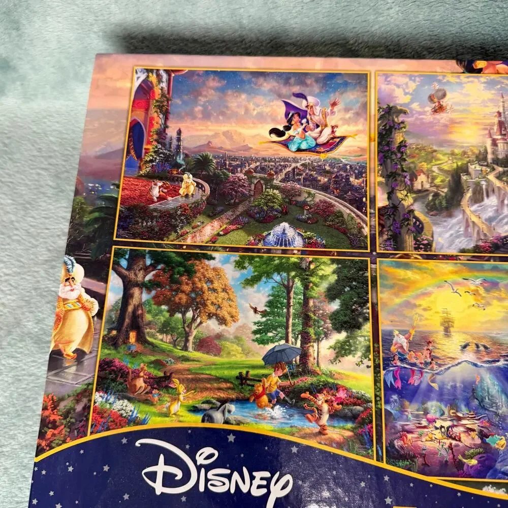 New Opened Box Thomas Kinkade Disney 4 in 1 Puzzle Set